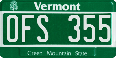 VT license plate OFS355