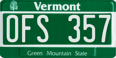 VT license plate OFS357
