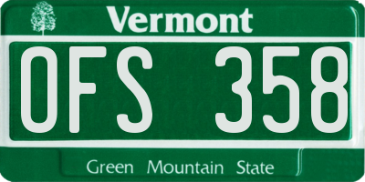 VT license plate OFS358