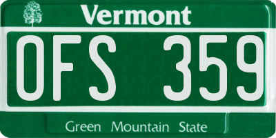VT license plate OFS359