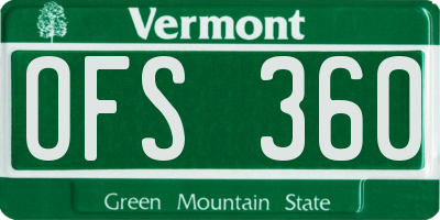 VT license plate OFS360