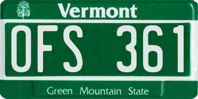VT license plate OFS361