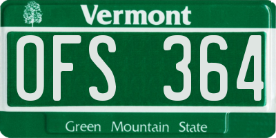 VT license plate OFS364