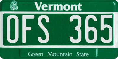 VT license plate OFS365