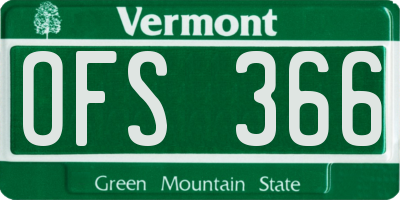 VT license plate OFS366