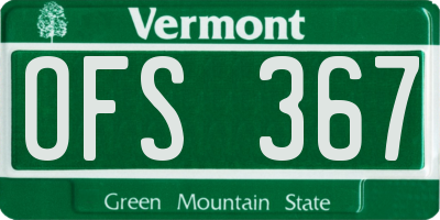 VT license plate OFS367