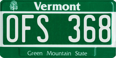 VT license plate OFS368