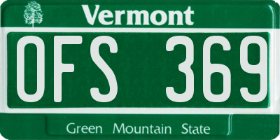 VT license plate OFS369