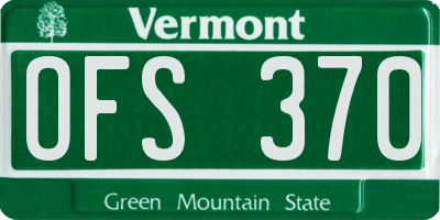 VT license plate OFS370