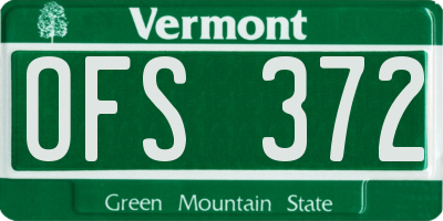 VT license plate OFS372