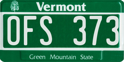 VT license plate OFS373
