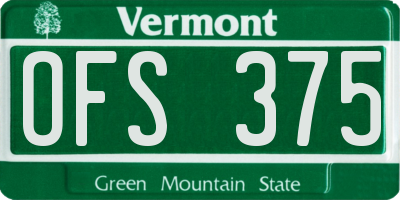 VT license plate OFS375