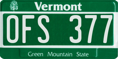 VT license plate OFS377