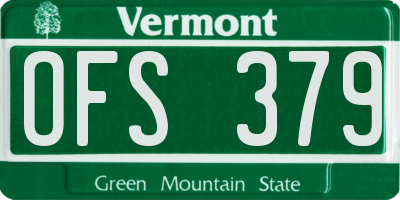 VT license plate OFS379