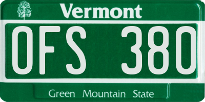 VT license plate OFS380