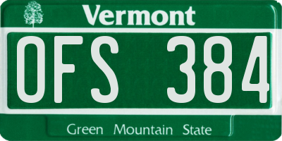 VT license plate OFS384