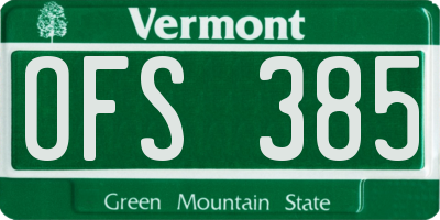 VT license plate OFS385