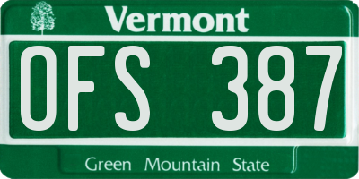 VT license plate OFS387