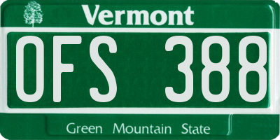 VT license plate OFS388