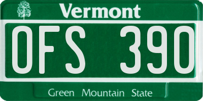 VT license plate OFS390
