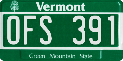 VT license plate OFS391