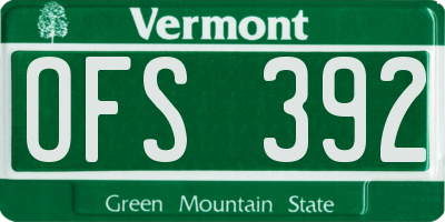 VT license plate OFS392