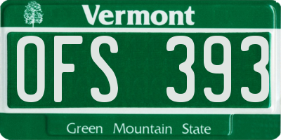 VT license plate OFS393
