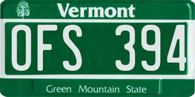 VT license plate OFS394