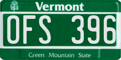 VT license plate OFS396