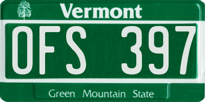 VT license plate OFS397