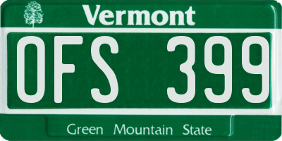 VT license plate OFS399