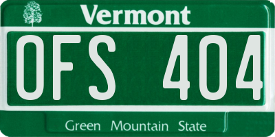 VT license plate OFS404