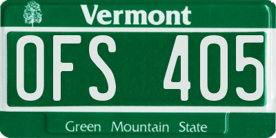 VT license plate OFS405