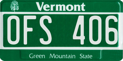 VT license plate OFS406