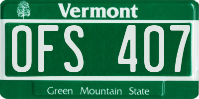 VT license plate OFS407