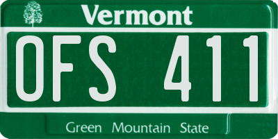 VT license plate OFS411