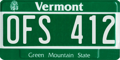 VT license plate OFS412