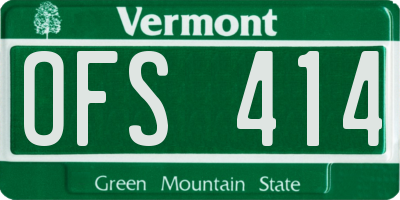 VT license plate OFS414