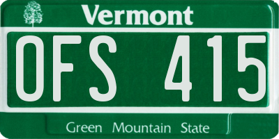 VT license plate OFS415