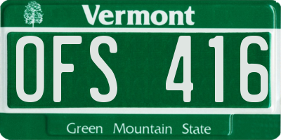 VT license plate OFS416