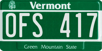 VT license plate OFS417