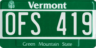 VT license plate OFS419