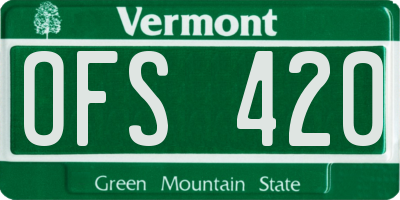 VT license plate OFS420