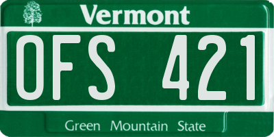 VT license plate OFS421