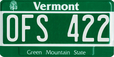 VT license plate OFS422