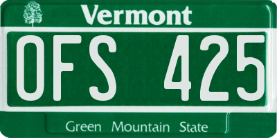 VT license plate OFS425