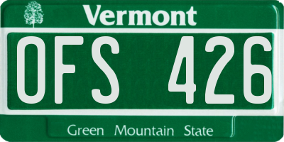 VT license plate OFS426