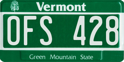 VT license plate OFS428