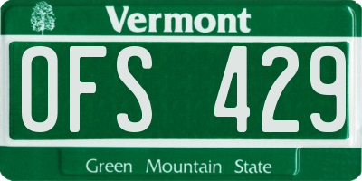 VT license plate OFS429