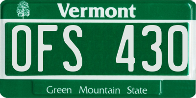 VT license plate OFS430